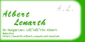 albert lenarth business card